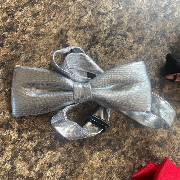 H&M Bow Tie Set - Red, Pink, Silver, and Navy Adjustable Clip On 🔴 CLEARANCE 🔴 - Picture 5 of 5